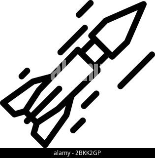 Kurzstreckenballistik-Raketen-Symbol, Outline-Stil Stock Vektor