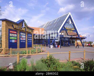 Willkommenspause Birchanger Green Autobahn Dienste, Bishop's Stortford, Hertfordshire, England, Vereinigtes Königreich Stockfoto