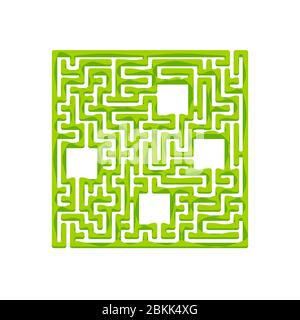 Abstact Labyrinth. Spiel für Kinder. Puzzle für Kinder. Irrgarten Rätsel. Finden Sie den richtigen Weg. Abbildung des Farbvektors. Stock Vektor