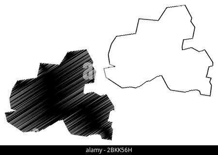 Tuzla City (Bosnien und Herzegowina, Bosnien-Herzegowina) Karte Vektor Illustration, Scribble Sketch Stadt Tuzla Karte Stock Vektor