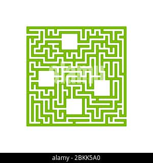Abstact Labyrinth. Spiel für Kinder. Puzzle für Kinder. Irrgarten Rätsel. Finden Sie den richtigen Weg. Abbildung des Farbvektors. Stock Vektor