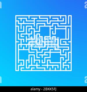 Abstact quadratisches Labyrinth. Lernspiel für Kinder. Puzzle für Kinder. Irrgarten Rätsel. Finden Sie den richtigen Weg. Vektorgrafik. Stock Vektor