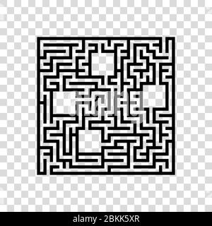 Abstact quadratisches Labyrinth. Lernspiel für Kinder. Puzzle für Kinder. Irrgarten Rätsel. Finden Sie den richtigen Weg. Vektorgrafik. Stock Vektor