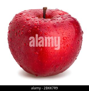 In Scheiben geschnitten rot köstlichen Apfelpfad auf weiß isoliert Stockfoto