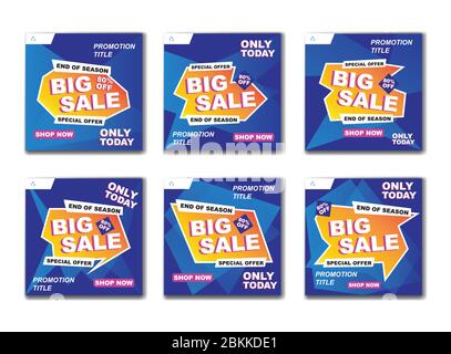 Set von modernen Flash-Sale Banner. Sonderangebot Für Große Angebote - Vorlage Promotion. Verlaufsdarstellung im farbigen Stil. - Vektor Stock Vektor