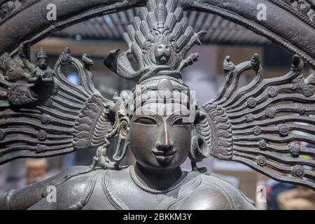 Shiva Nataraja, Bronze, Skulptur aus dem 12. Jahrhundert, Museum, Delhi, Indien Stockfoto