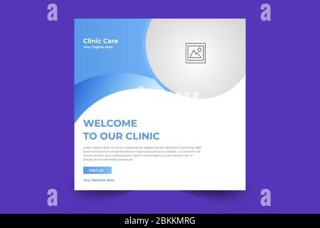 Medizinische Social Media Post Vorlage, Social Media Banner Vorlage Für Medizin Stock Vektor