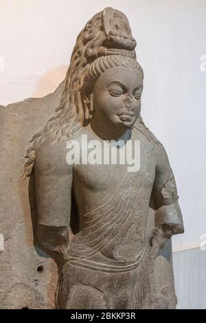 Bodhisattva, Skulptur aus dem 6. Jahrhundert, Sarnath Museum, Sarnath, Uttar Pradesh, Indien Stockfoto