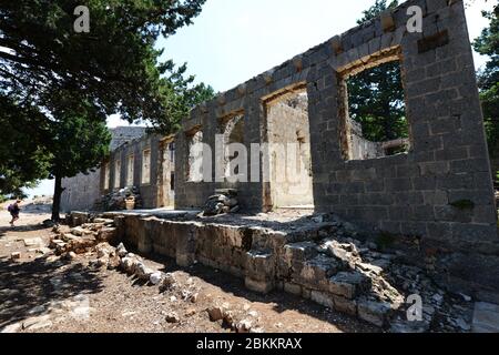 Die Fort Royal Ruins ist der höchste Punkt auf Lokrum Insel. Stockfoto