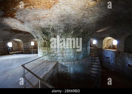 Die Fort Royal Ruins ist der höchste Punkt auf Lokrum Insel. Stockfoto