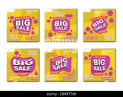 Set von modernen Flash-Sale Banner. Sonderangebot Für Große Angebote - Vorlage Promotion. Verlaufsdarstellung im farbigen Stil. - Vektor Stock Vektor