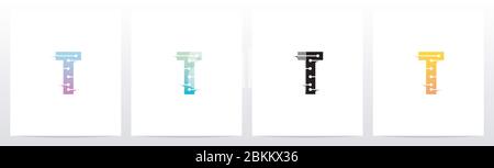 Horizontale Linien mit Punkten auf dem Logo-Design T Stock Vektor