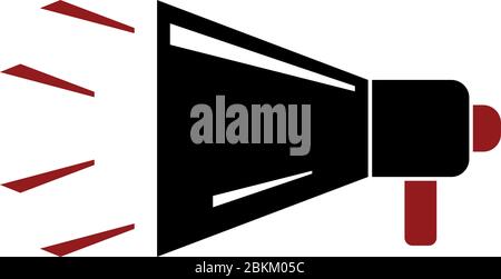 Megafon Flacher Vektor Symbol, Isolierte Illustration Auf Weiß Stock Vektor