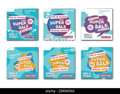 Set von modernen Flash-Sale Banner. Sonderangebot Für Große Angebote - Vorlage Promotion. Verlaufsdarstellung im farbigen Stil. - Vektor Stock Vektor