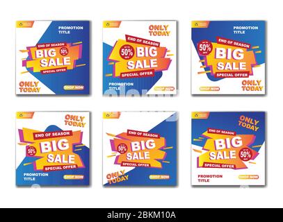 Set von modernen Flash-Sale Banner. Sonderangebot Für Große Angebote - Vorlage Promotion. Verlaufsdarstellung im farbigen Stil. - Vektor Stock Vektor