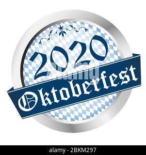 vektor der Schaltfläche für das deutsche Oktoberfest 2020 in München Stock Vektor