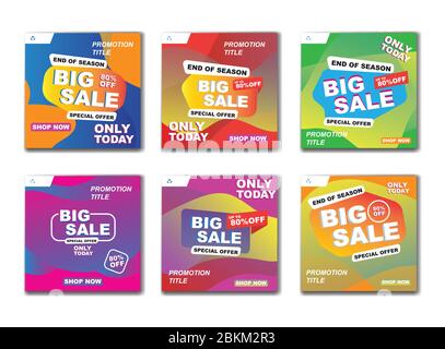 Set von modernen Flash-Sale Banner. Sonderangebot Für Große Angebote - Vorlage Promotion. Verlaufsdarstellung im farbigen Stil. - Vektor Stock Vektor