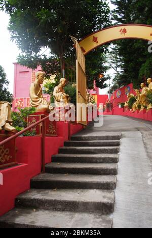 Mann Fett Sze Zehntausend Buddhas Kloster, 220 Pai Tau Dorf, Sha Tin, Hongkong Gold Buddhas Statuen Buddhist Buddhism Architecture Verehrung Stockfoto