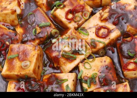 Chinesische Küche mapo doufu in einem Gericht Stockfoto