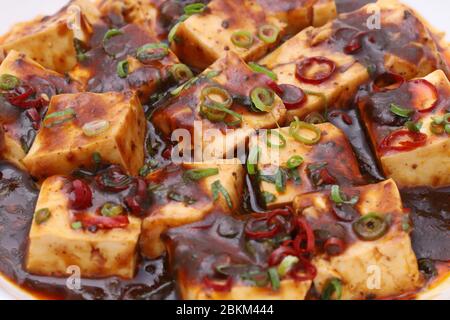 Chinesische Küche mapo doufu in einem Gericht Stockfoto