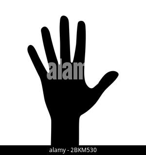 Silhouetten der Hand isoliert auf einem weißen Hintergrund. Vektor flache Abbildung Stock Vektor