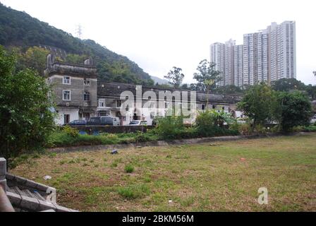 Gemeinsames Leben Gemeinschaft Lebensräume Höfe Häuser Hakka Wohndorf Stadt Stadthäuser in New Territories Hong Kong Stockfoto