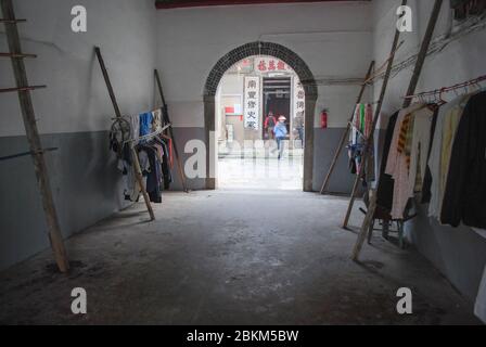 Gemeinsames Leben Gemeinschaft Lebensräume Höfe Häuser Hakka Wohndorf Stadt Stadthäuser in New Territories Hong Kong Stockfoto