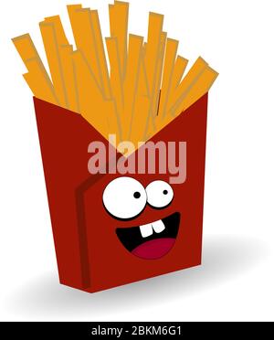 Pommes frites. Freunde für immer. Fast Food-Figuren. Fast Food Day. Street Food. Stock Vektor