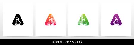 Laborflasche auf Brief Logo Design A Stock Vektor