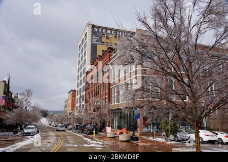 Knoxville USA - 17. Februar 2015 - Downtown Knoxville nach Eissturm Stockfoto