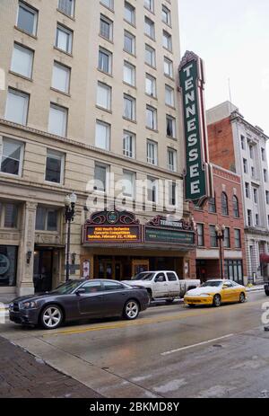 Knoxville USA - 17. Februar 2015 - Downtown Knoxville nach Eissturm Stockfoto