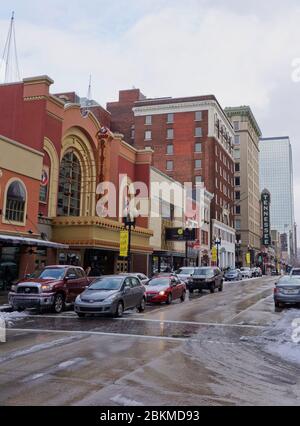 Knoxville USA - 17. Februar 2015 - Downtown Knoxville nach Eissturm Stockfoto