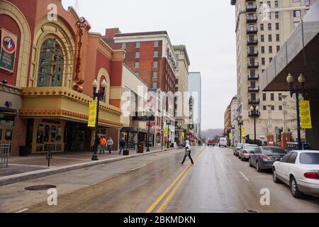 Knoxville USA - 16. Februar 2015 - Downtown Knoxville Street Scene Stockfoto