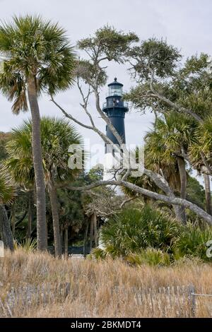 Hunting Island Lighthouse im Hunting Island State Park in South Carolina USA Stockfoto