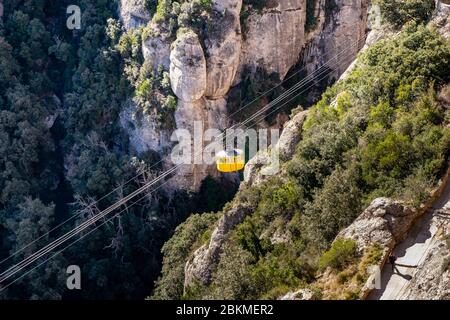 Seilbahn, Kloster Montserrat auf dem Berg in Barcelona, Katalonien Stockfoto