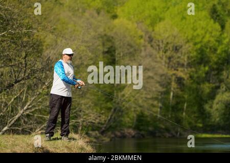 Angeln, Angeln, Fischen. Hobby und Urlaub. Stockfoto