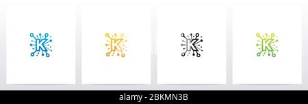 Netzwerksymbol auf dem Logo-Design K Stock Vektor