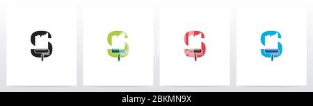 Lackrolle auf Letter Logo Design S Stock Vektor