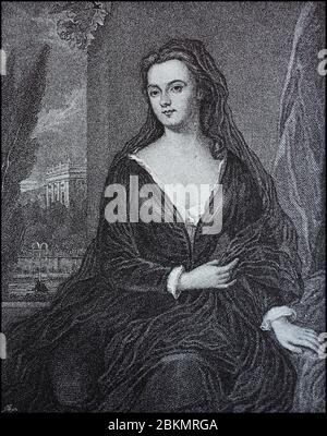 Sarah Churchill, geb. Jenyns, Gräfin von Marlborough, Herzogin von Marlborough, 29. Mai 1660 - 18. Oktober 1744, war eine Freundin und enge Vertrautin von Königin Anne und der Frau von John Churchill, 1. Herzog von Marlborough / Sarah Churchill, geborene Jenyns, Gräfin von Marlborough, Herzogin von Marlborough, 29. 1660. - 18. Mai. Oktober 1744, war eine Jugendfreundlich und enge Vertraute der Königin Anne und die Ehefrau von John Churchill, 1. Herzog von Marlborough, historisch, historisch, digital verbesserte Reproduktion eines Originals aus dem 19. Jahrhundert / Digitale Reproduktion einer Originalvorlag Stockfoto