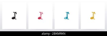 Musikhinweis zum Letter Logo Design I Stock Vektor