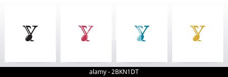 Musikhinweis zum Logo-Design Y Stock Vektor