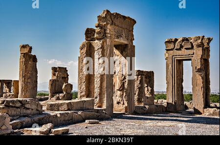 Ruinen der Halle der 100 Säulen, Persepolis Stockfoto