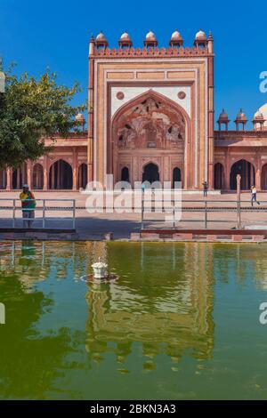 Jama Masjid Moschee, Fatehpur Sikri, Uttar Pradesh, Indien Stockfoto