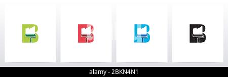 Lackrolle auf Letter Logo Design B Stock Vektor