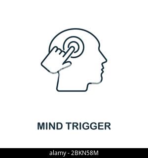 Mind Trigger Icon aus der Personality Kollektion. Einfache Linie Geist Trigger Symbol für Vorlagen, Web-Design und Infografiken Stock Vektor