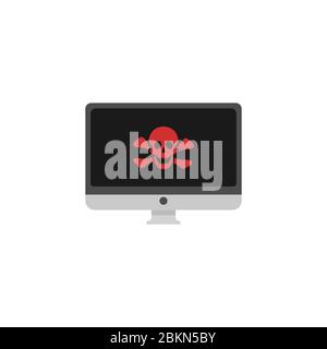 Vektor für Virenwarnung für Laptops Stock Vektor