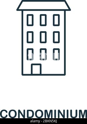 Eigentumswohnung Symbol. Linienstil-Symbol aus der Immobilien-Icon-Sammlung. Kondominium kreative Element für Logo, Infografik, ux und ui Stock Vektor