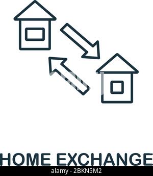 Symbol für Home Exchange. Linienstil-Symbol aus der Immobilien-Icon-Sammlung. Home Exchange Creative Element für Logo, Infografik, ux und ui Stock Vektor