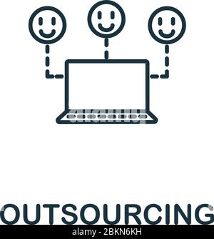 Outsourcing-Symbol aus der Sammlung des Kundenservice. Einfaches Linienelement Outsourcing Symbol für Vorlagen, Web-Design und Infografiken Stock Vektor