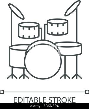 Symbol für das perfekte lineare Drum-Kit-Pixel Stock Vektor